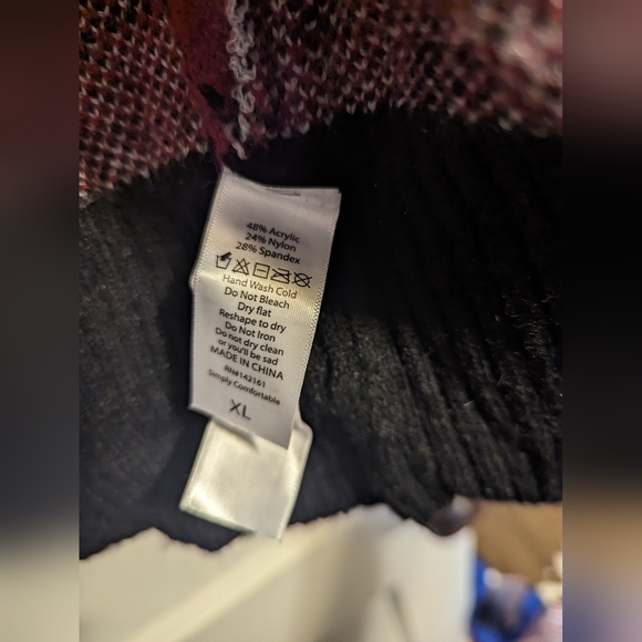 Peyton Open Front Cardigan Burgundy and Black | LuLaRoe - Picture 8 of 8